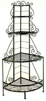 Wrought iron fancy French corner bakers rack