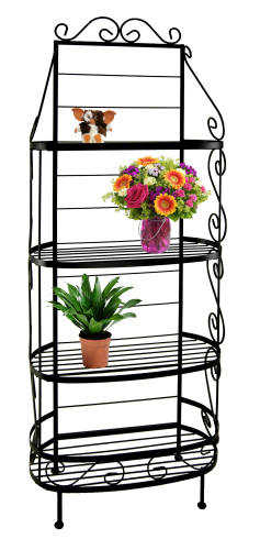 30 inch box front French wrought iron bakers rack