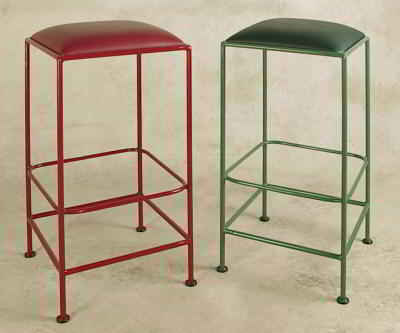 Backless wrought iron bar stools in standard frame