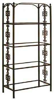 Gothic etagere with tempered glass shelves