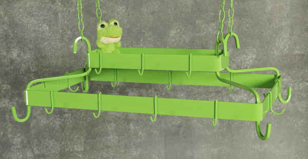 FDR hanging pot rack with green frog ... that's right a green frog , not included