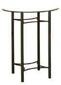 Small 36 inch tall wrought iron bistro table with glass top