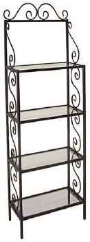 24 inch metal bakers rack with tempered glass shelves