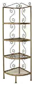 18 inch wrought iron corner rack