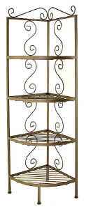 18 inch wrought iron corner rack