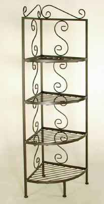 Wrought iron corner rack side view