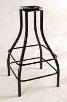 Swivel bar stool base with curved tube leg