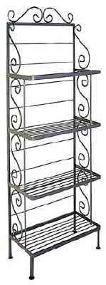 24 inch wrought iron bakers rack in gun metal finish