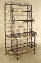 Bow front wrought iron bakers rack