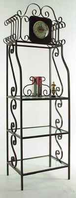 Wrought iron clock bakers rack