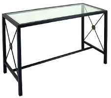modern wrought iron console table with glass