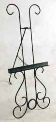 Large heavy scroll metal easel