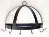 wrought iron half dome pot rack with metal hooks