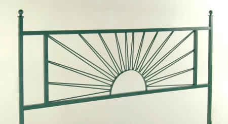 El Sol Headboard in Jade metal finish