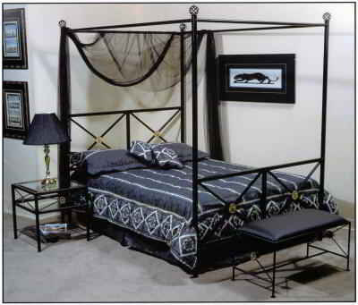 Wrought iron Neoclassic canopy bed