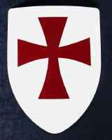 Templar knights shield red cross on white