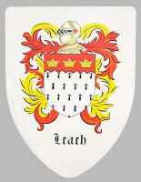 Leach custom family crest on medieval shield