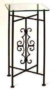 Gothic iron pedestal with glass