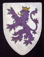 Purple rampant lion