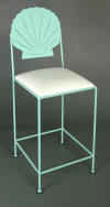 Scallop Bar Stool in teal finish