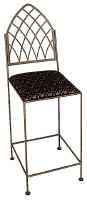 Wrought Iron Bar Stool With Cathhedral Arch Back