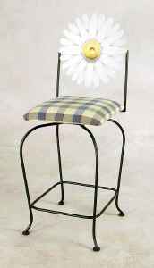 Hand painted daisy counter stool