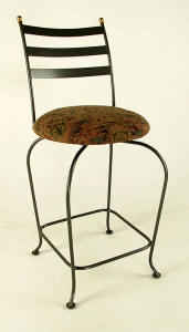 Swivel Carolina kitchen counter stool with upholstered seat