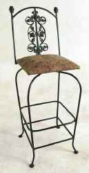 Metal rose swivel back bar stool