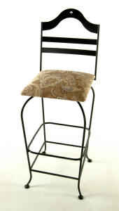 Swivel bar stool with paisley fabric