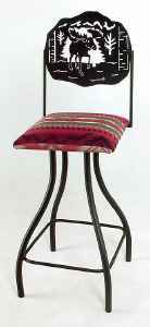 Moose Wrought Iron Bar Stool