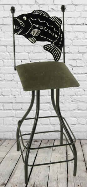 Bass fish swivel bar stool