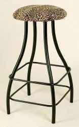 Backless Swivel Bar Stool - Upholstered Seat