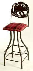 Bear Rustic Lodge Bar Stool