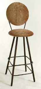 Upholstered back swivel bar stool