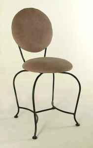 Swivel vanity stool with upholstered back