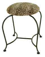 Wrought iron vanity stool with swivel