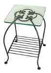 Small wrought iron table with glass top