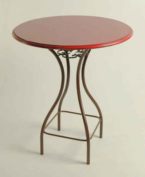 Bistro table base with wood top