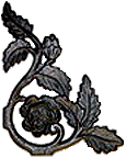 Wrought Iron Rose - Right Corner