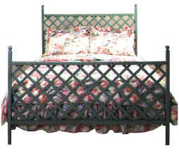 Lattice wrought irion bed