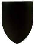 Plain black medieval shield with hanging chain